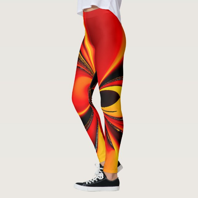 Leggings Fractale Orange Fury  (Gauche)