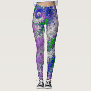 Leggings Fractale violette et verte