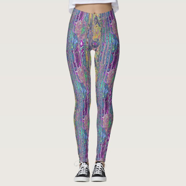 Leggings fractales abstraites (Devant)