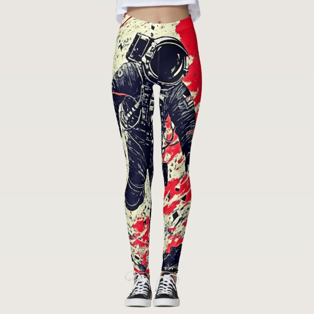 Leggings Fragmentation Cosmique : Astronaute Perdu dans l'E (Devant)