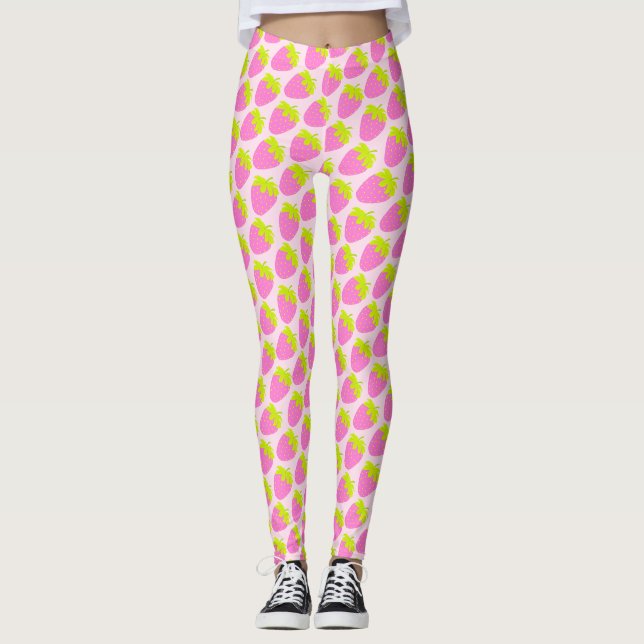 Leggings Fraise rose (Devant)
