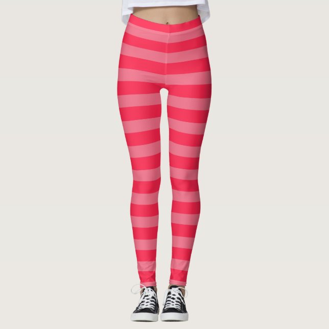 Leggings Fraise rose Valentine Halloween Costume Strime (Devant)