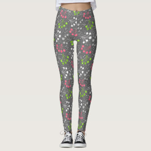 Leggings Framboise multicolore simple motif rétro années 6