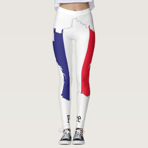 Leggings France Drapeau de la carte Souvenir Design