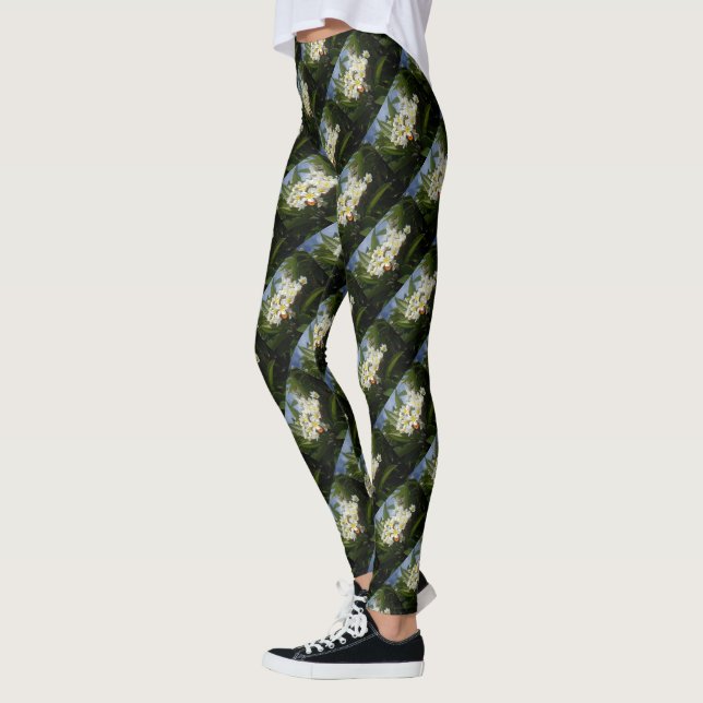 Leggings Frangipanis Avec Papillon, Légumineuses (Gauche)