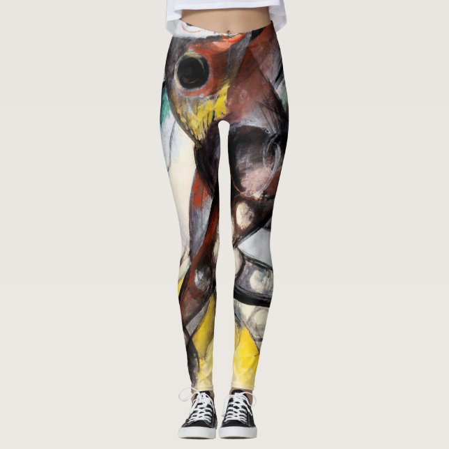 Leggings Franz Marc Caliban célèbre peinture féminine (Devant)