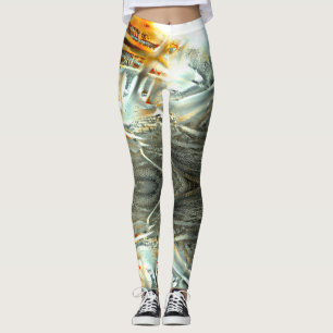 Leggings Freak texture grise brûler des pièces à découper n