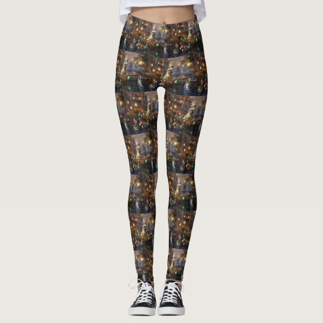 Leggings French Bulldog Christmas Festive Voyage (Devant)