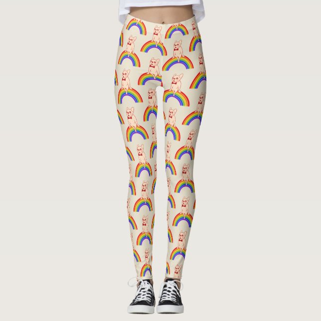 Leggings Frenchie célèbre le mois de fierté sur (Devant)