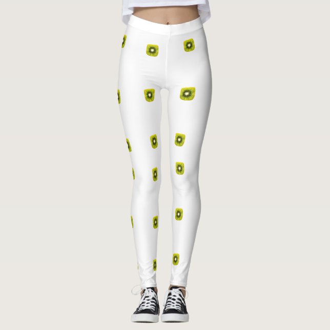 Leggings "Fresh Kiwis on White Background – Minimalist Frui (Devant)