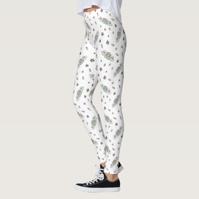 Leggings FRIENDS™ | Motif aquarelle de Central Perk Coffee (Gauche)