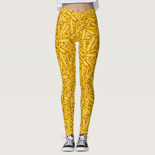 Leggings Fries Drôle Cartoon Chips Motif