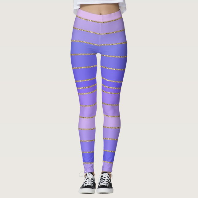 Leggings frisés violet doré (Devant)