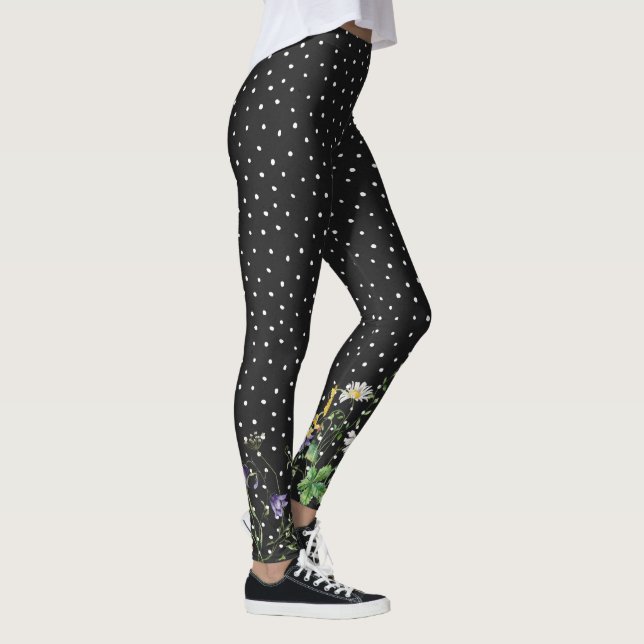 Leggings Frontière fleur sauvage Pois (Droite)