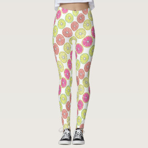 Leggings Fruit citron citron citron orange et agrumes tropi