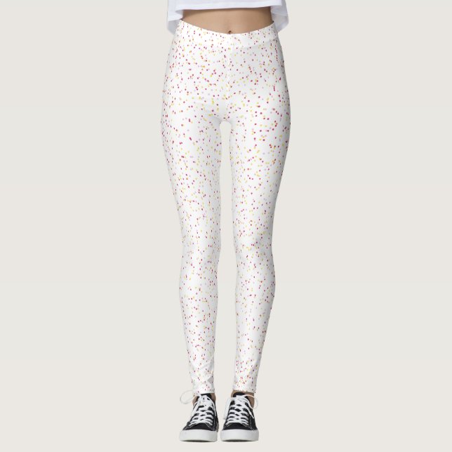 Leggings Fruit de citronnelle framboise, points rose et jau (Devant)
