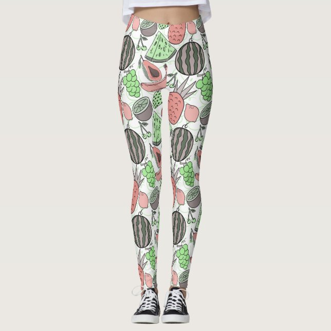 Leggings Fruit motif transparent | motif de surface de frui (Devant)