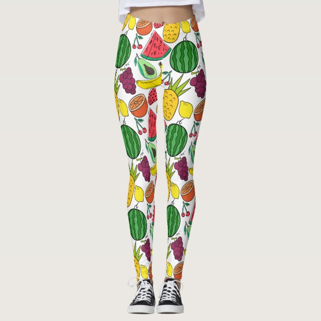Leggings Fruit motif transparent | motif de surface de frui (Devant)