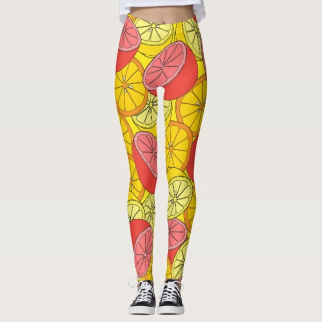Leggings Fruits d'agrumes Motif transparent (Devant)