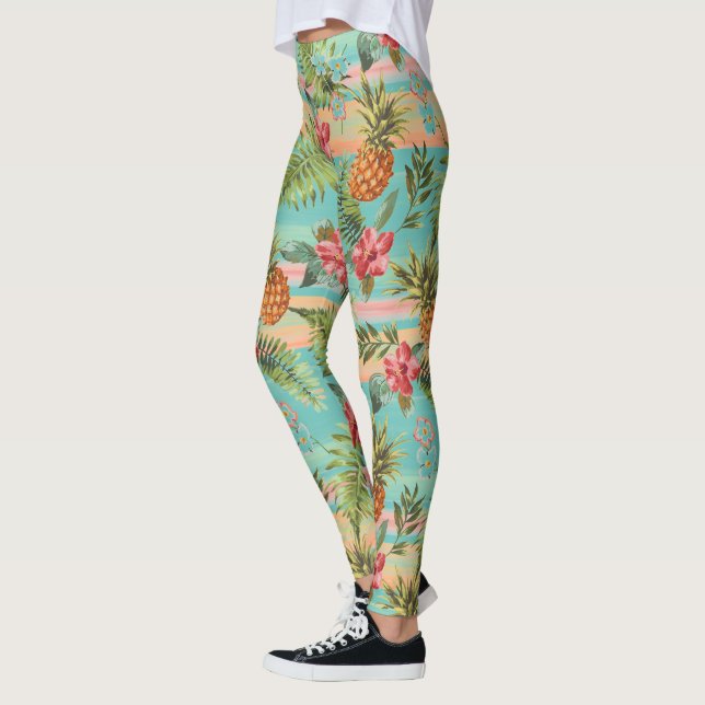 Leggings Fruits d'ananas tropicaux Motif (Gauche)