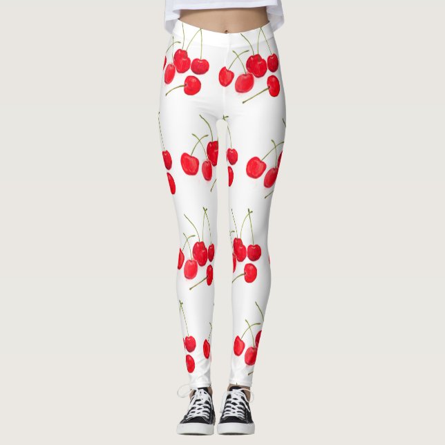 Leggings Fruits de cerises été frais doux naturel (Devant)