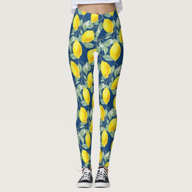 LEGGINGS FRUITS DE CITRON DANS LE BLEU CAMPAGNARD (Devant)