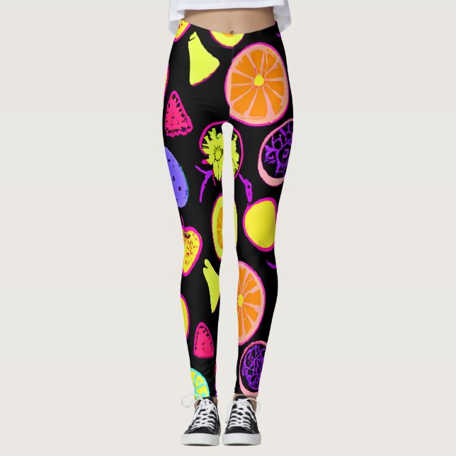 Leggings Fruits de Neon Vibrants (Devant)