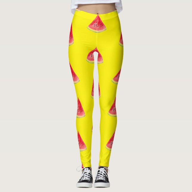 Leggings Fruits de pastèque été Nourriture Motif tropical (Devant)