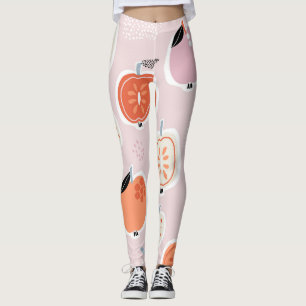Leggings Fruits de pomme, abstrait, motif d'été