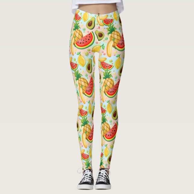 Leggings Fruits d'été frais Motif (Devant)