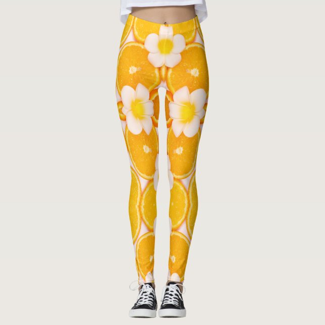 Leggings Fruits et fleurs art moderne tendance (Devant)