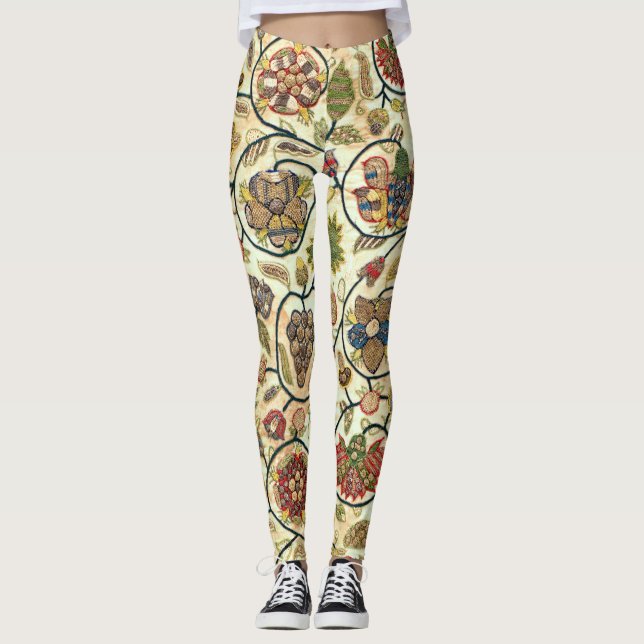 Leggings Fruits et fleurs de broderie (Devant)