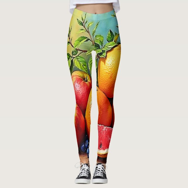 Leggings Fruits frais dans un parfait mélange de design (Devant)