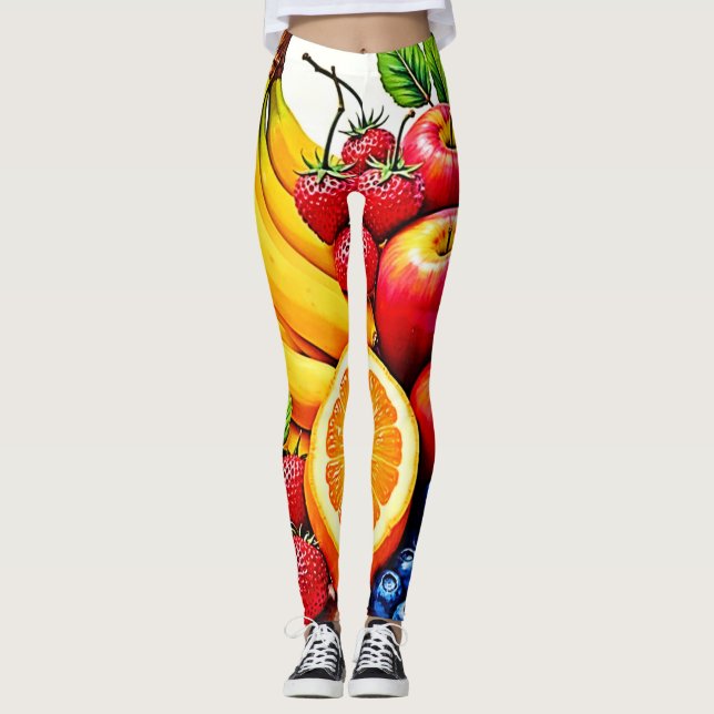 Leggings Fruits frais vibreux, délice design (Devant)