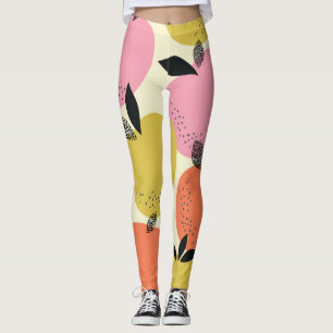 Leggings Fruits Orange, Motif D'Été Sans Couleur.