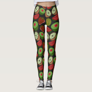 Leggings Fruits tropicaux sans soudure motif coloré