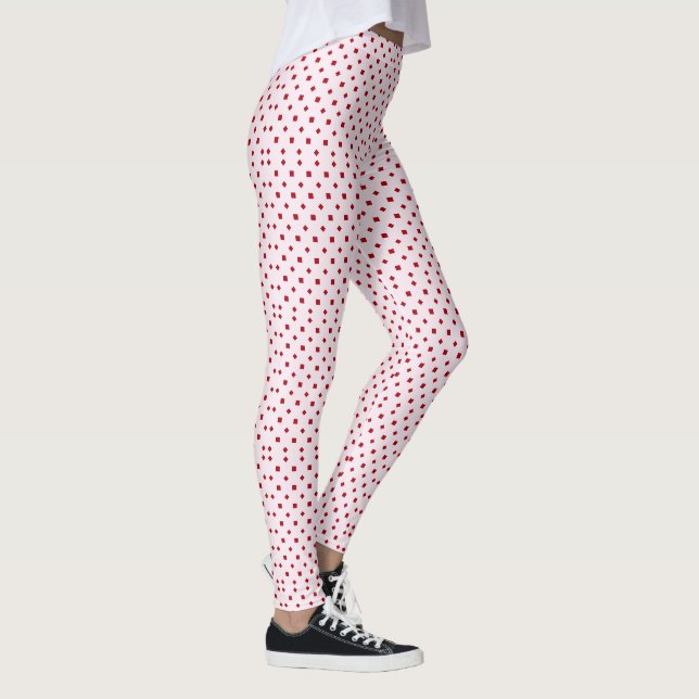 Leggings Fuchsia Rouge Carmin Points Motif  (Droite)