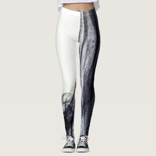 Leggings Fumée Abstraite noire et blanche