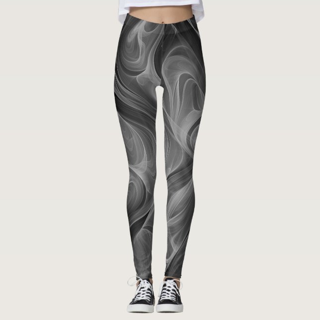 Leggings Fumée colorée en noir et blanc (Devant)
