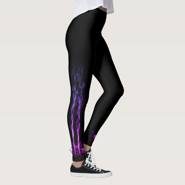Leggings Fumée de dragon noir et violet (Droite)