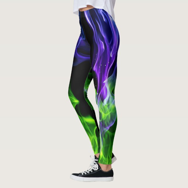 Leggings Fumée de flamme colorée chaude (Gauche)