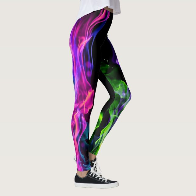 Leggings Fumée de flamme colorée chaude (Droite)
