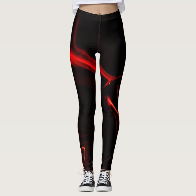 Leggings Fumée rouge ou ondulations sur le rouge le plus fo (Devant)