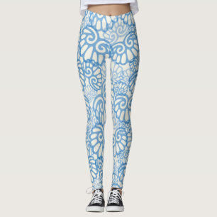 Leggings Fun Blue Seashell