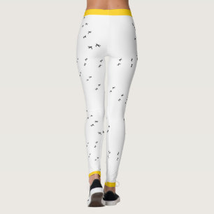 Leggings Fun Crazy Chicken Run!   Pop jaune - Impression