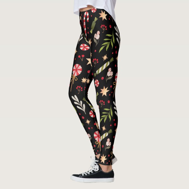 Leggings Fun Festif Colorful Noël Motif (Gauche)