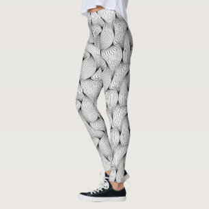 Leggings Fun Look Black Interwoven Lignes