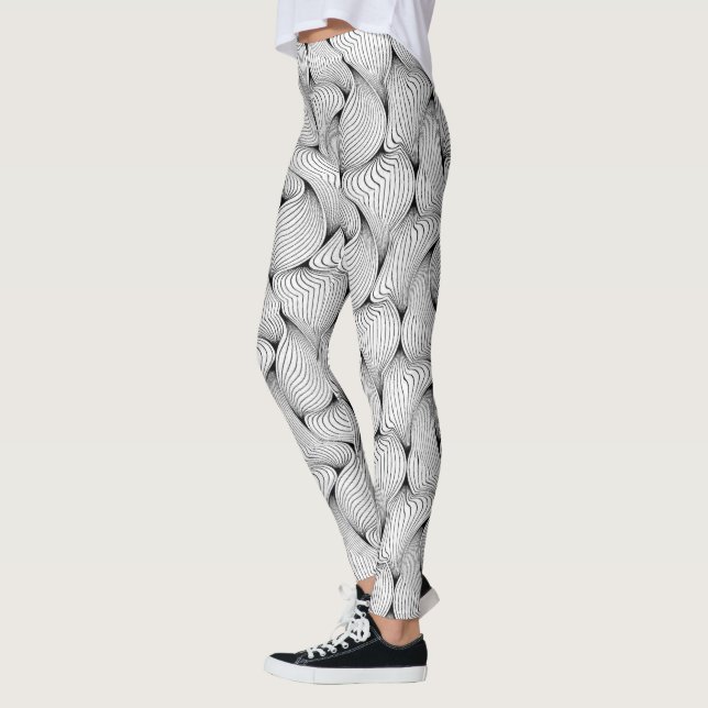 Leggings Fun Look Black Interwoven Lignes (Gauche)
