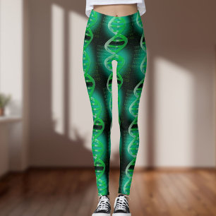 Leggings Fun Modern ADN Motif Green Médicale Science