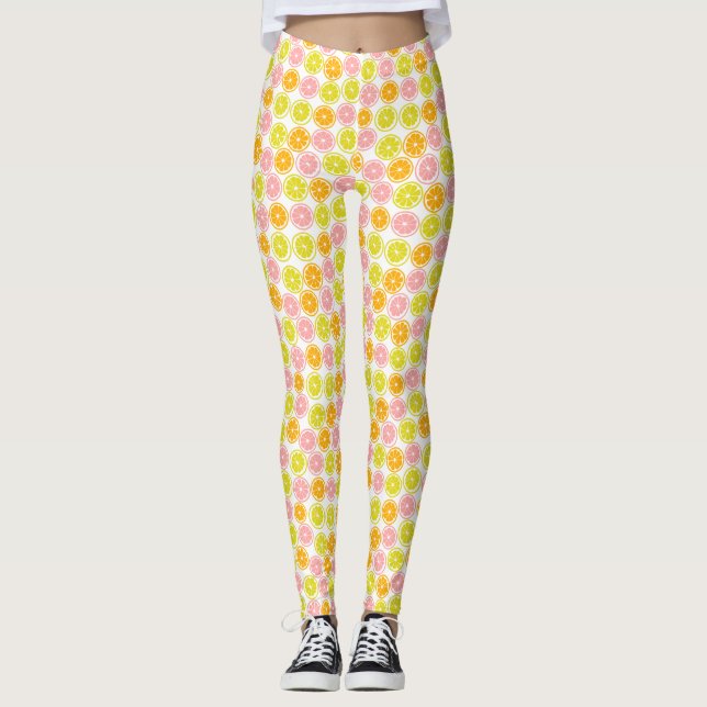 Leggings Fun Motif de fruits d'agrumes (Devant)